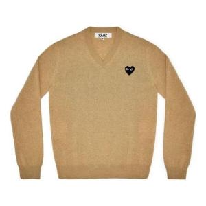 Свитер v-neck l/s t-shirt black emblem 'beige' Comme Des Garcons Play, бежевый
