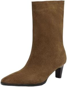 Женские замшевые ботильоны на высоком каблуке с квадратным носком, с отделкой в винтажном стиле Generic, Brown