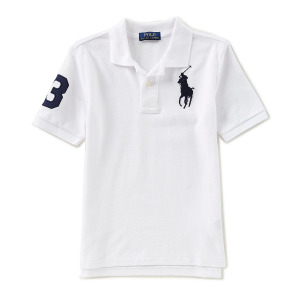 Рубашка-поло Polo Ralph Lauren Big Boys 8-20 с короткими рукавами и классической сеткой Big Pony Player, белый