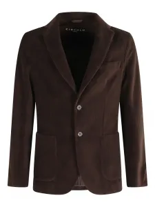 Вельветовый пиджак с двумя пуговицами Circolo 1901, коричневый