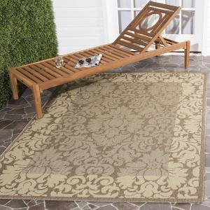 Ковер SAFAVIEH, 79 x 153 см, Washable Outdoor Courtyard Collection - , Brown & Natural, не линяет и легко чистится, идеален для патио, заднего двора, прихожей (CY2727-3009)