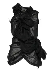 Футболка с оборками Comme Des Garcons, черный