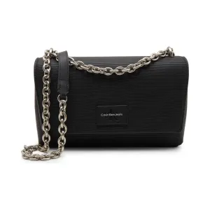 Скульптурная сумка-мессенджер ew с клапаном на цепочке conv25 Calvin Klein, черный