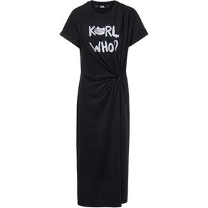 Женское платье с коротким рукавом KARL LAGERFELD FW25 KARL LAGERFELD / Karl Lagerfeld Jeans, черный