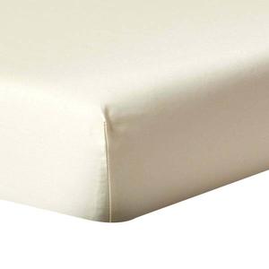 Простынь на подгонке Homescapes Fadendichte 1000, 120x1x190 см цвет vanille