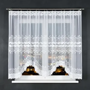 БАСТИЯ - Готовая жаккардовая штора с подгибом по низу - 300x150 см - белая MARKIZETA HOME