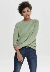 Свитер ONLY с круглым вырезом "ONLLESLY KINGS", в крапинку, цвет Col. Basil Melange