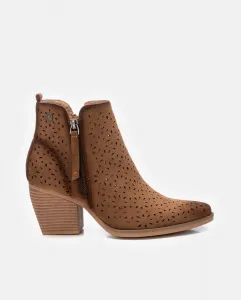 Женские ботильоны с каблуком и застежкой-молнией Refresh, коричневый