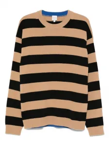 Шерстяной свитер в полоску Paul Smith, коричневый