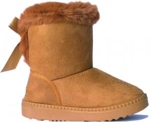 Детские ботинки REDVOLUTION для малышей, девочек, с милым бантиком-бабочкой | Ботинки из искусственной кожи с помпоном (для малышей/маленьких детей)