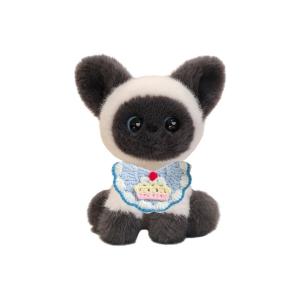 Кот для стола учебный компаньон маленькие фигурки плюшевые куклы высота 24см Tak Bebe, серый