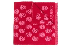 Вязаный шарф женский красный Alexander McQueen