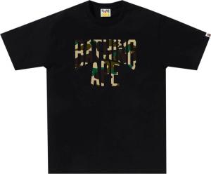 Футболка BAPE 1st Camo NYC Logo 'Black/Yellow', черный