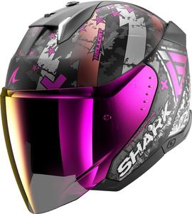 Шлем Shark skwal i3 jet hellcat jet, Black Matt/White/Pink