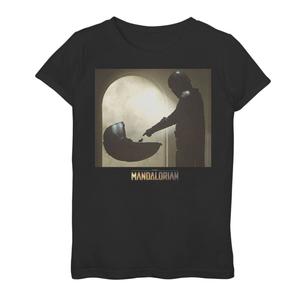 Футболка с логотипом и графическим рисунком для девочек 7–16 лет, «Звездные войны», «Мандалорец», «Дитя» и «Малышка Йода» Star Wars, черный