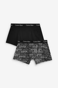 Современные плавки из хлопка с принтом для мальчиков 2 шт Calvin Klein, черный