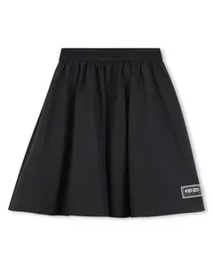 Детская юбка однотонного черного цвета Kenzo Kids