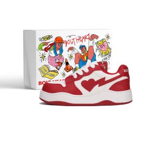 AND U Болтир x Антискользящие и износостойкие низкие скейтерские кроссовки с эффектом увеличения роста унисекс красные, цвет Red