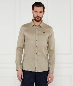 Льняная рубашка Regular fit Aeronautica Militare, желтый