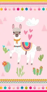 Пляжное полотенце "Доброе утро" "Лама", (1 шт.), с мотивом ламы, быстро сохнет, детское Good morning 75х150 см (1 шт.), розовый