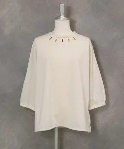 Пуловер с рукавами 3/4 и вышивкой Pico Studio Picone, цвет Beige(019)