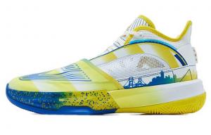 Баскетбольные кроссовки State Extremely Large Triangle 1.0 для мужчин, среднего размера, большие белые/блестящие желтые Peak