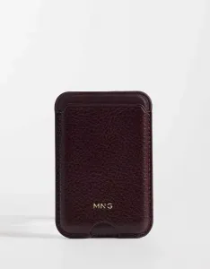 Бордовая карточка для оплаты телефона Mango