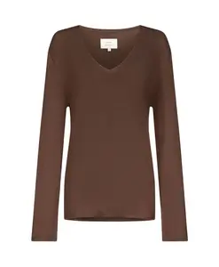 Пуловер Saya с V-образным вырезом Loulou De Saison, коричневый