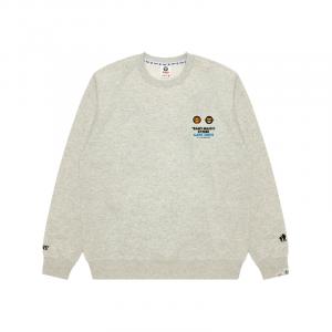 Мужские толстовки с круглым вырезом, средней толщины, стандартного размера Aape, серый белый wh2