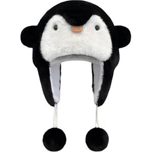 Penguin, Winter Cute Thermal Hat Doll Products Abay, белый