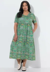 Платье из джерси alinie vausschnitt halbarm taschen Ulla Popken, Apple Green