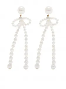 Серьги-подвески Bow Rosette из желтого золота с жемчугом Sophie Bille Brahe, нейтральный