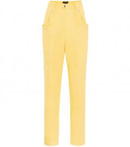 Хлопковые брюки-морковки Yerris с высокой талией Isabel Marant, желтый