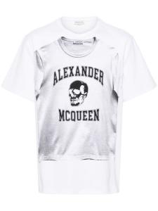 Alexander McQueen футболка из хлопка с графическим принтом, белый