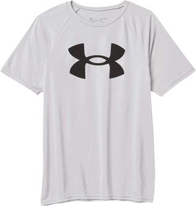 Tech Big Logo с коротким рукавом (Big Kids) Under Armour, цвет Mod Gray Light Heather/Black