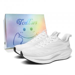 Низкие кроссовки для бега унисекс с амортизацией, дышащим покрытием, поддержкой, балансом и отскоком TCELLARS, Green Sail White (Gift Box Set)