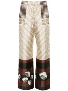 Брюки прямого кроя с принтом Loewe, нейтральный