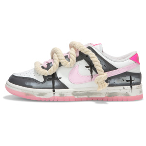 Кроссовки Nike Dunk Skateboarding Shoes Women's Low-top White/pink/gray, розовый