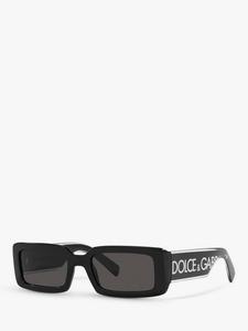 DG6187 унисекс прямоугольные солнцезащитные очки Dolce & Gabbana, Crystal/Black