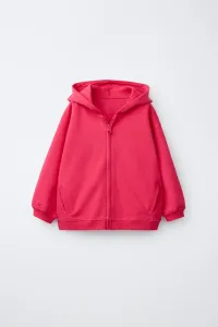 Zara Толстовка на молнии из трикотажа с тисненым текстом