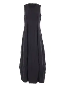 Платье миди без рукавов с жатым эффектом Maria Calderara, черный