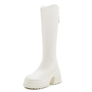 Ботинки Knee high для женщин A poinsettia princess, Ecru Fleece-Lined