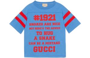 Футболка детская Gucci, синий / красный