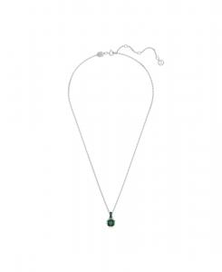 Подвеска-колье с квадратным камнем-талисманом, покрытым родием, квадратной огранки, соответствующего цвету камня-талисмана Swarovski, May/Green