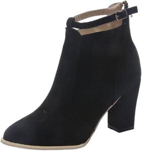 Женские Ботильоны - Модный Дизайн с Однотонным Цветом, Толстые Каблуки для Увеличения Роста, Подходят для Ношения на Улице Fusecottc, Black