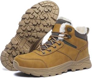Мужские туристические ботинки Qacksv, зимние снежные ботинки, водонепроницаемые, с теплым мехом, противоскользящие, ботинки на щиколотке, снежная обувь, повседневные, легкие туристические ботинки для активного отдыха, удобные трекинговые ботинки, желтый