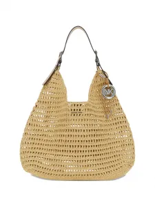 Плечевая сумка с подвеской-логотипом Michael Michael Kors, бежевый