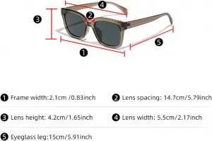 Солнцезащитные очки Melrose Y2K в стиле ретро-панк, квадратные, модные, градиентные, с защитой от УФ-излучения UV400, мужские солнцезащитные очки, Clear Grey