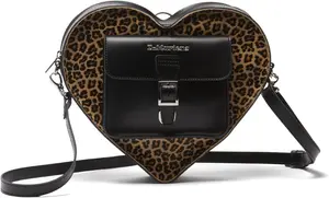 Dr. Martens прозрачный рюкзак в форме сердца, Black Kiev+Leopard Hair-On