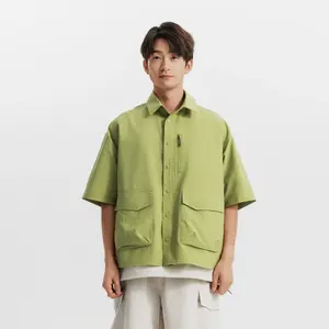 Мужская спортивная рубашка поло с плетёным узором городского стиля Decathlon оливкового цвета